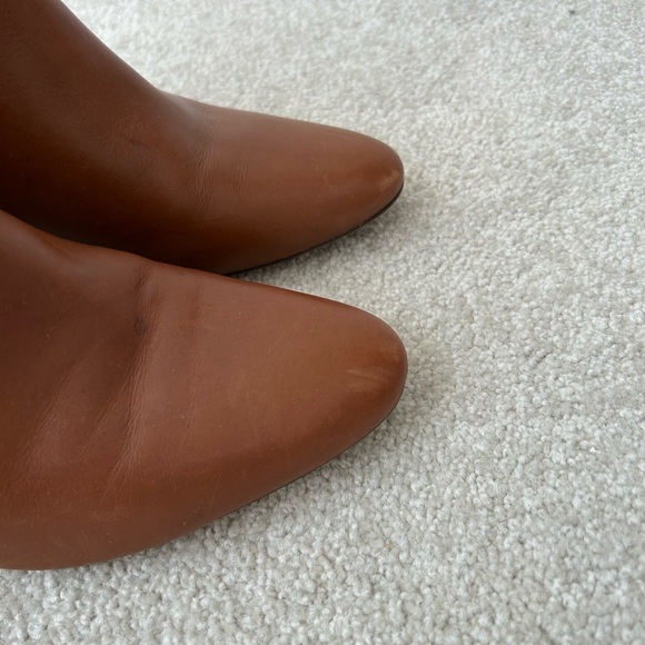 Lauren Ralph Lauren Wynne Polo Tan Leather Burnished Calf Ankle Boots - Picture 3 of 13